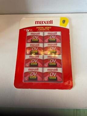 Maxell Mini DV 60 Minute Digital Video Cassette Tapes - 8 Pack Sealed